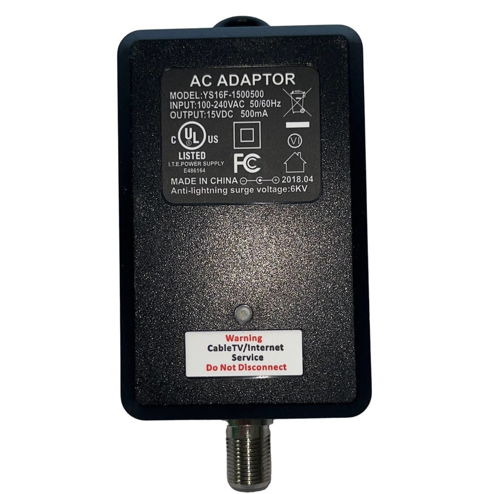RF Amplifier 15v 500ma Coaxial Power Injector AC Adapter